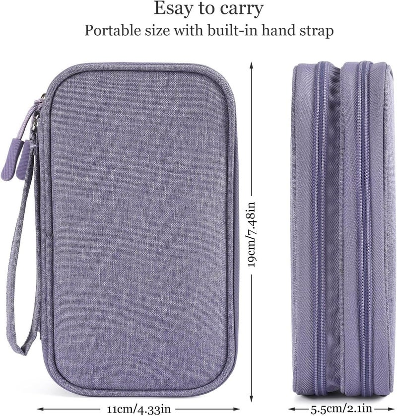 CAOODKDK Electronic Organizer Travel Cable Accessories Bag, Electronic Organizer Case, Electronic Accessories Organizer Bag for Power Bank, Charging Cords, Chargers, Mouse, USB Cable, Earphones (Purple) - Image 2